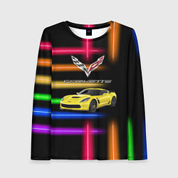 Лонгслив женский Chevrolet Corvette - гоночная команда - Motorsport, цвет: 3D-принт