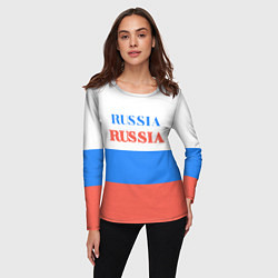Лонгслив женский Цвета флага России Russia, цвет: 3D-принт — фото 2