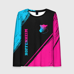 Лонгслив женский Hoffenheim - neon gradient: надпись, символ, цвет: 3D-принт