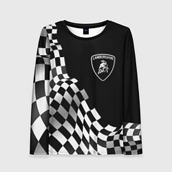 Женский лонгслив Lamborghini racing flag