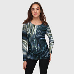 Лонгслив женский Aesthetic visual art metal slime, цвет: 3D-принт — фото 2