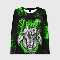 Лонгслив женский Slipknot зеленый козел, цвет: 3D-принт