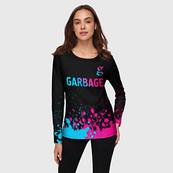 Лонгслив женский Garbage - neon gradient: символ сверху, цвет: 3D-принт — фото 2