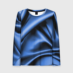 Лонгслив женский Складки гладкой синей ткани, цвет: 3D-принт