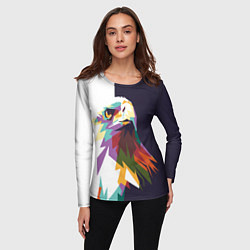 Лонгслив женский Орел-птица гордая, цвет: 3D-принт — фото 2
