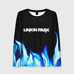 Лонгслив женский Linkin Park blue fire, цвет: 3D-принт