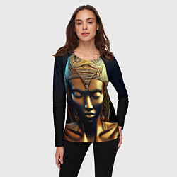 Лонгслив женский Нейросеть - золотая статуя египетской царицы, цвет: 3D-принт — фото 2
