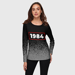 Лонгслив женский 1984 - в красной рамке на темном, цвет: 3D-принт — фото 2
