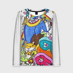 Лонгслив женский Мультяшные зверьки, цвет: 3D-принт