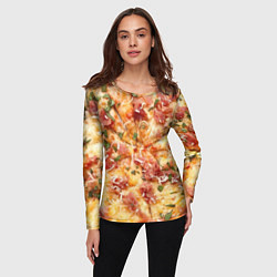 Лонгслив женский Вкусная пицца, цвет: 3D-принт — фото 2