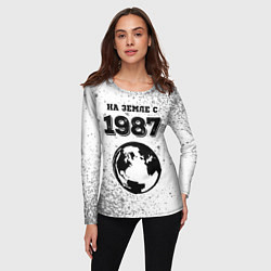 Лонгслив женский На Земле с 1987: краска на светлом, цвет: 3D-принт — фото 2