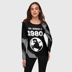 Лонгслив женский На Земле с 1980: краска на темном, цвет: 3D-принт — фото 2