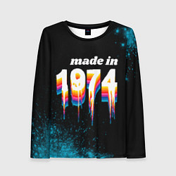 Лонгслив женский Made in 1974: liquid art, цвет: 3D-принт