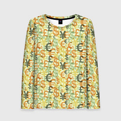 Лонгслив женский Денежные знаки, цвет: 3D-принт