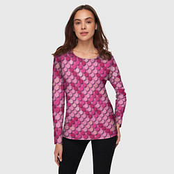 Лонгслив женский Розовый камуфляж, цвет: 3D-принт — фото 2