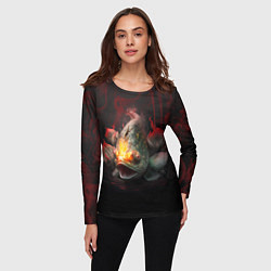 Лонгслив женский Японский карп, цвет: 3D-принт — фото 2