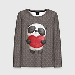 Лонгслив женский Панда с сердечком, цвет: 3D-принт