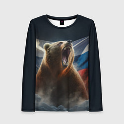 Лонгслив женский Русский медведь патриот, цвет: 3D-принт
