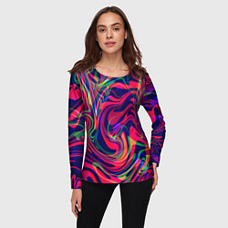 Лонгслив женский Яркие волны, цвет: 3D-принт — фото 2