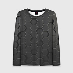 Лонгслив женский Abstraction hexagon grey, цвет: 3D-принт