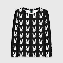Женский лонгслив Bunny pattern black