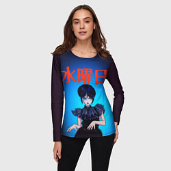 Лонгслив женский Уэнсдэй Аниме, цвет: 3D-принт — фото 2