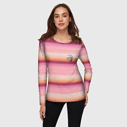 Лонгслив женский Энид Синклер с Уэнсдей Аддамс - текстура свитера, цвет: 3D-принт — фото 2