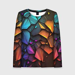Лонгслив женский Неоновая абстрактная чешуя дракона, цвет: 3D-принт