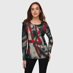Лонгслив женский Красное граффити, цвет: 3D-принт — фото 2