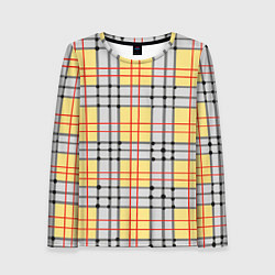 Женский лонгслив Светлые квадраты и линии