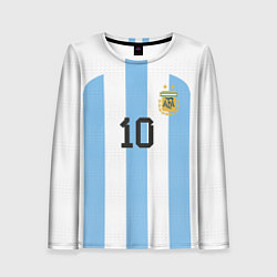Лонгслив женский Марадона форма сборной Аргентины, цвет: 3D-принт