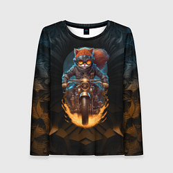 Лонгслив женский Мото Кот, цвет: 3D-принт