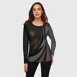 Лонгслив женский Россия герб, цвет: 3D-принт — фото 2