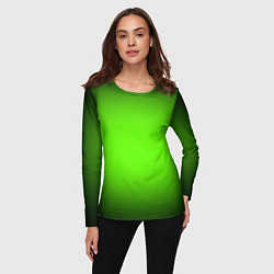 Лонгслив женский Кислотный зеленый с градиентом, цвет: 3D-принт — фото 2
