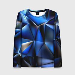Женский лонгслив Polygon blue abstract
