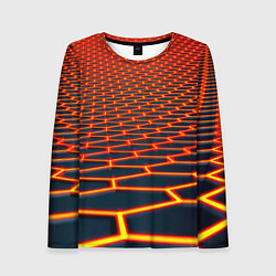 Лонгслив женский Honeycomb yellow cyber, цвет: 3D-принт