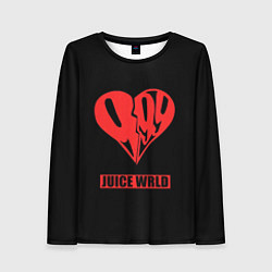 Лонгслив женский Juice WRLD - heart, цвет: 3D-принт