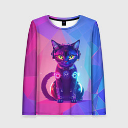 Женский лонгслив Кибер кошка