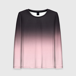 Женский лонгслив Градиент: от черного к розовому