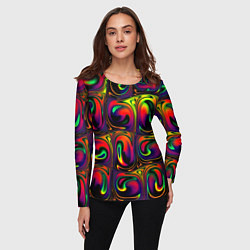 Лонгслив женский Digital abstraction paint, цвет: 3D-принт — фото 2