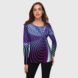 Лонгслив женский Динамичная неоновая спираль, цвет: 3D-принт — фото 2