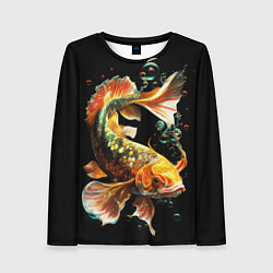 Лонгслив женский Золотая рыбка моей мечты, цвет: 3D-принт