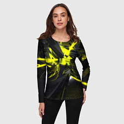 Лонгслив женский Yellow gold abstraction, цвет: 3D-принт — фото 2