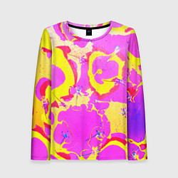 Лонгслив женский Стебель на разноцветном фоне, цвет: 3D-принт