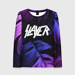 Лонгслив женский Slayer neon monstera, цвет: 3D-принт