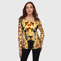 Лонгслив женский Жирафа, цвет: 3D-принт — фото 2