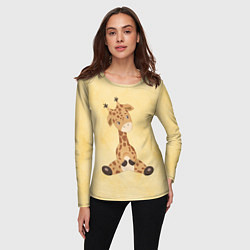 Лонгслив женский Малыш жираф, цвет: 3D-принт — фото 2