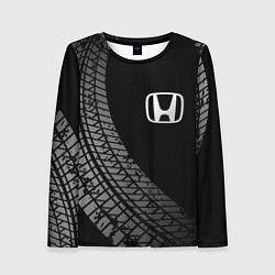 Лонгслив женский Honda tire tracks, цвет: 3D-принт