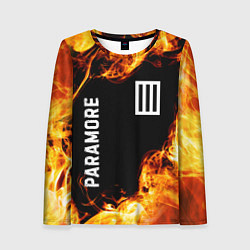 Лонгслив женский Paramore и пылающий огонь, цвет: 3D-принт