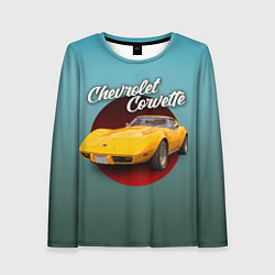 Женский лонгслив Классический спорткар Chevrolet Corvette Stingray